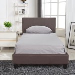 Κρεβάτι ArteLibre AZALEA Σκούρο Καφέ PU 213x101x88cm (Στρώμα 90x200cm)