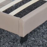 Κρεβάτι ArteLibre AZALEA Capuccino PU 213x131x88cm (Στρώμα 120x200cm)