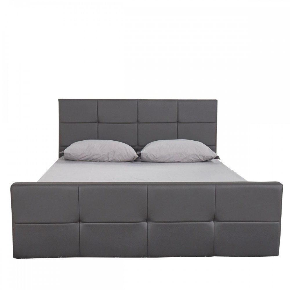 Κρεβάτι ArteLibre ANEMONE Γκρι PU 216x160.5x93cm (Στρώμα 150x200cm)