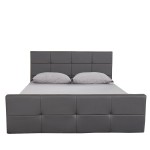 Κρεβάτι ArteLibre ANEMONE Γκρι PU 216x160.5x93cm (Στρώμα 150x200cm)