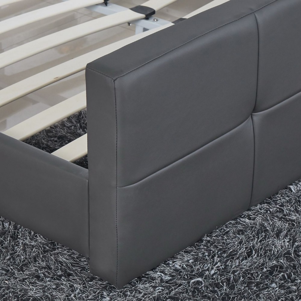 Κρεβάτι ArteLibre ANEMONE Γκρι PU 216x160.5x93cm (Στρώμα 150x200cm)