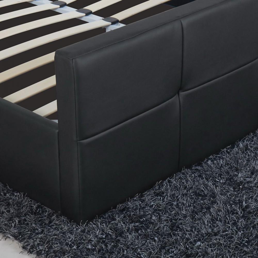 Κρεβάτι ArteLibre ANEMONE Μαύρο PU Με Αποθηκευτικό Χώρο 217.5x170.5x100cm(Στρώμα 160x200cm)