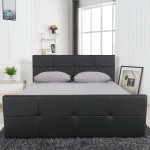 Κρεβάτι ArteLibre ANEMONE Μαύρο PU Με Αποθηκευτικό Χώρο 217.5x170.5x100cm(Στρώμα 160x200cm)