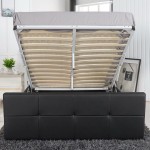 Κρεβάτι ArteLibre ANEMONE Μαύρο PU Με Αποθηκευτικό Χώρο 217.5x170.5x100cm(Στρώμα 160x200cm)