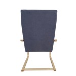 Πολυθρόνα ArteLibre NORDVIK Γκρι/Φυσικό Ύφασμα/Ξύλο 60x71x105cm