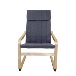 Πολυθρόνα ArteLibre NORDVIK Γκρι/Φυσικό Ύφασμα/Ξύλο 60x71x105cm