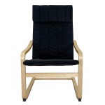 Πολυθρόνα ArteLibre NORDVIK Μαύρο/Φυσικό Ύφασμα/Ξύλο 60x71x105cm
