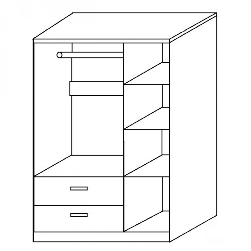 Ντουλάπα ArteLibre TUBEROSA Μαύρο Μοριοσανίδα 120x50x180cm