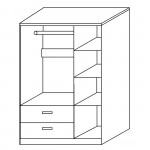 Ντουλάπα ArteLibre TUBEROSA Μαύρο Μοριοσανίδα 120x50x180cm