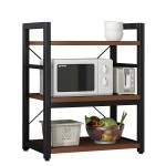 Ραφιέρα Κουζίνας ArteLibre FOX Καφέ Σκούρο/Μαύρο MDF/Μέταλλο 60x36x78cm
