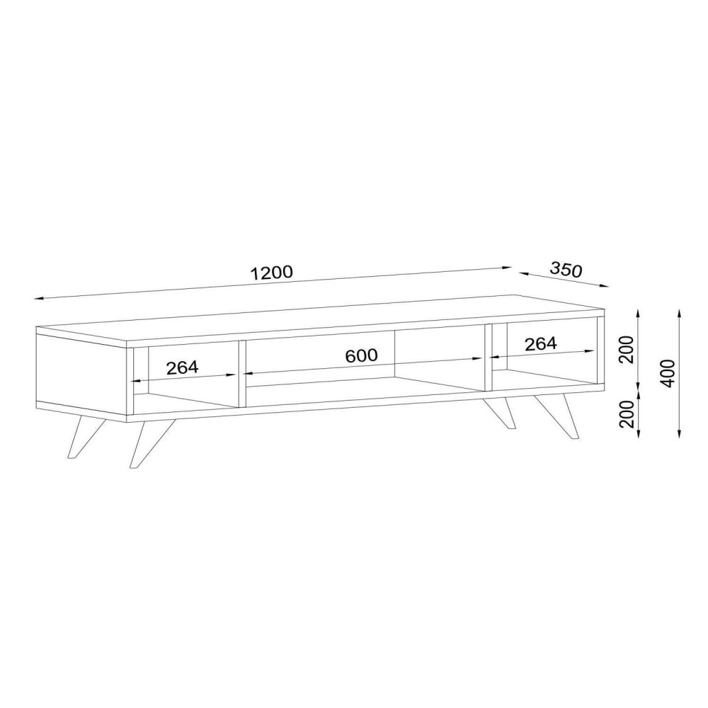 Έπιπλο Τηλεόρασης ArteLibre Samos Σκούρο Καφέ 120x35x40cm