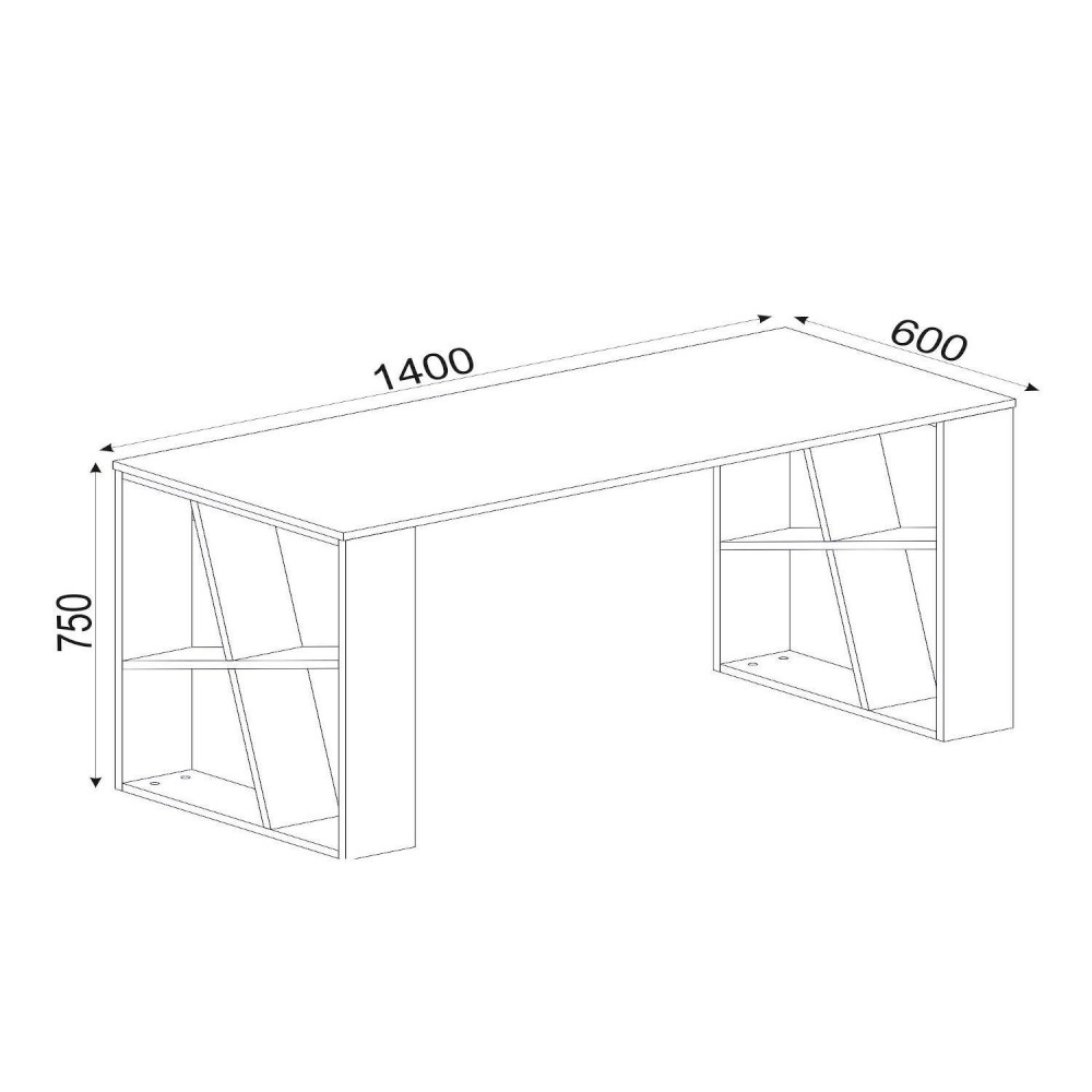 Γραφείο ArteLibre Simi Μαύρο/Λευκή Επιφάνεια 140x60x74cm