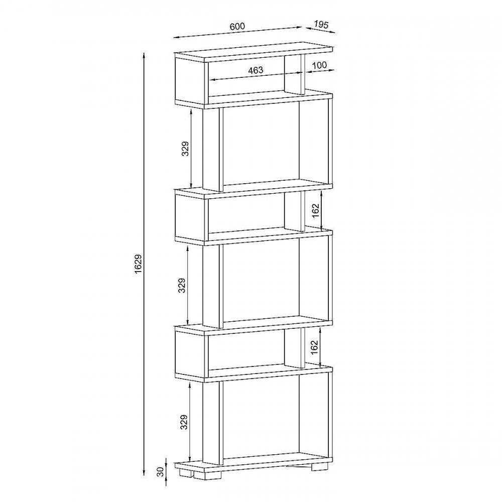 Βιβλιοθήκη ArteLibre OSMOND Cordoba Μοριοσανίδα/Μελαμίνη 60x20x157cm