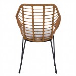 Πολυθρόνα Κήπου ArteLibre ABURIUS Φυσικό/Μαύρο Rattan/Μέταλλο 63x60x83.5cm