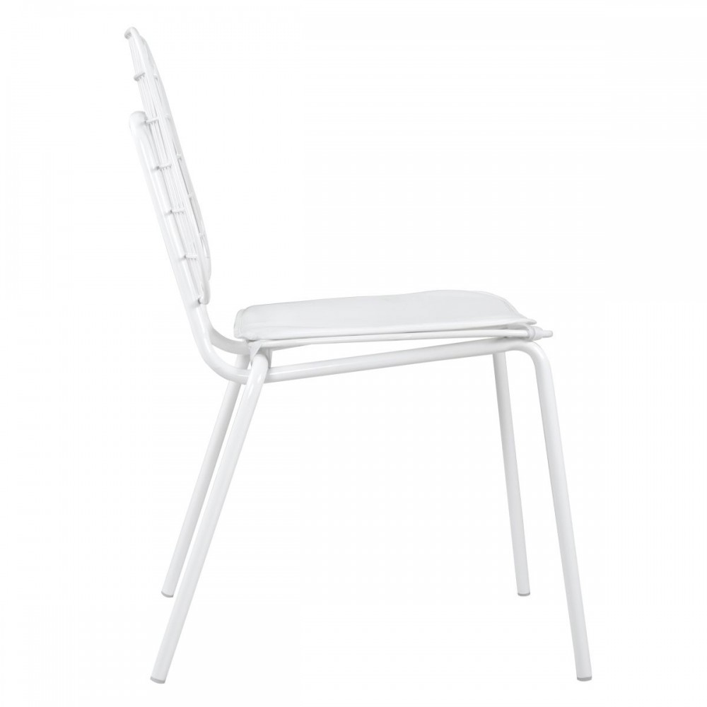 Καρέκλα Μεταλλική ArteLibre ALNUS Με Μαξιλάρι Λευκό 53x55x79cm