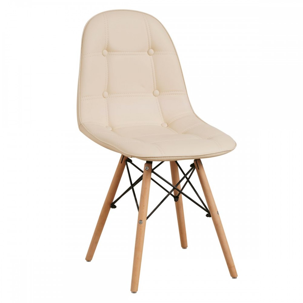 Καρέκλα ArteLibre PEEP Μπεζ PVC/Ξύλο 44x52.5x84cm