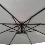Ομπρέλα Κήπου ArteLibre Κρεμαστή ISLAY Γκρι/Μαύρο Μέταλλο/Ύφασμα Φ3x2.45m