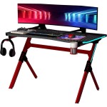 Γραφείο Gaming ArteLibre VADER RGB Μαύρο/Κόκκινο Ξύλο/Μέταλλο 120x65x75cm
