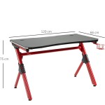 Γραφείο Gaming ArteLibre VADER RGB Μαύρο/Κόκκινο Ξύλο/Μέταλλο 120x65x75cm