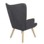 Πολυθρόνα ArteLibre BRIAR Κίτρινο/Μπλε Patchwork Ύφασμα/Ξύλο 73x69x96cm