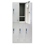 Φοριαμός ArteLibre 6 Θέσεων ELBORON Ανοιχτό Γκρι Μέταλλο 90x45x185cm
