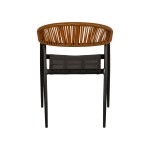 Πολυθρόνα Κήπου ArteLibre LIVINGSTONE Μαύρο/Καφέ Αλουμίνιο/Rattan 56x55x76cm