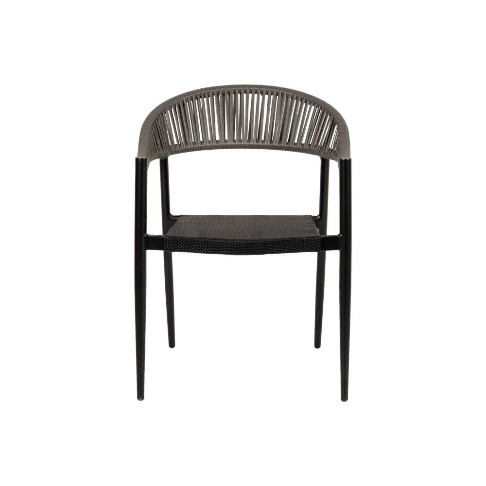 Πολυθρόνα Κήπου ArteLibre LIVINGSTONE Μαύρο/Γκρι Αλουμίνιο/Rattan 56x55x76cm