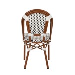 Καρέκλα Κήπου ArteLibre MUTARAZI Λευκό/Μαύρο Αλουμίνιο/Rattan 50x57x85cm