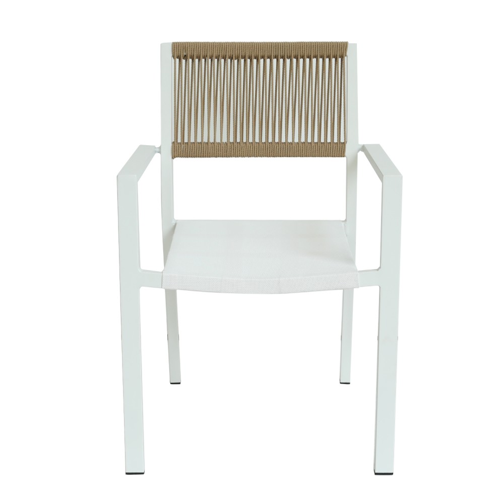 Πολυθρόνα Κήπου ArteLibre HORUS Λευκό/Καφέ Αλουμίνιο/Rattan 56x58x83cm