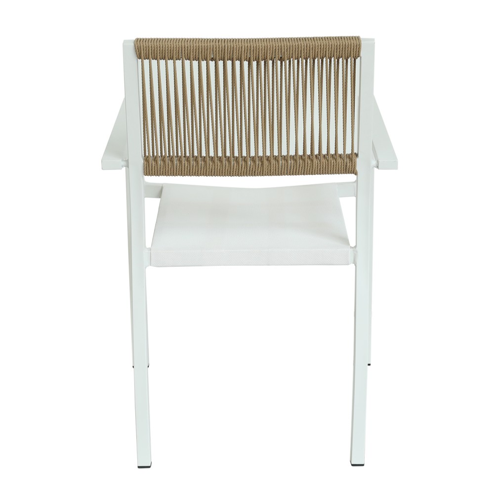 Πολυθρόνα Κήπου ArteLibre HORUS Λευκό/Καφέ Αλουμίνιο/Rattan 56x58x83cm