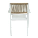 Πολυθρόνα Κήπου ArteLibre HORUS Λευκό/Καφέ Αλουμίνιο/Rattan 56x58x83cm