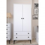 Ντουλάπα Δίφυλλη ArteLibre AMARI Λευκό Μοριοσανίδα 82x48x180cm