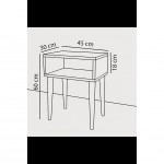 Κομοδίνο ArteLibre GANIRU Λευκό Μοριοσανίδα/Ξύλο 45x30x60cm