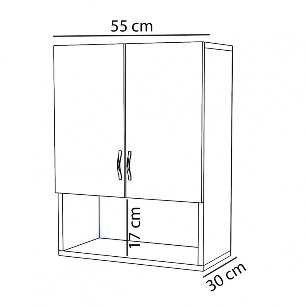 Ντουλάπι Μπάνιου ArteLibre SAMENTHA Λευκό Μοριοσανίδα 55x30x70cm