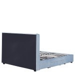 Κρεβάτι Διπλό ArteLibre ANNONA Γαλάζιο Βελούδο 217x175x117.5cm (Στρώμα 160x200cm)