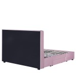 Κρεβάτι Διπλό ArteLibre ANNONA Ανοιχτό Ροζ Βελούδο 217x175x117.5cm (Στρώμα 160x200cm)