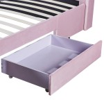 Κρεβάτι Διπλό ArteLibre ANNONA Ανοιχτό Ροζ Βελούδο 217x175x117.5cm (Στρώμα 160x200cm)