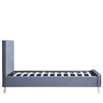 Κρεβάτι Μονό ArteLibre TULIP Σκούρο Γκρι Βελούδο 206.5x100.5x110cm (Στρώμα 90x190cm)