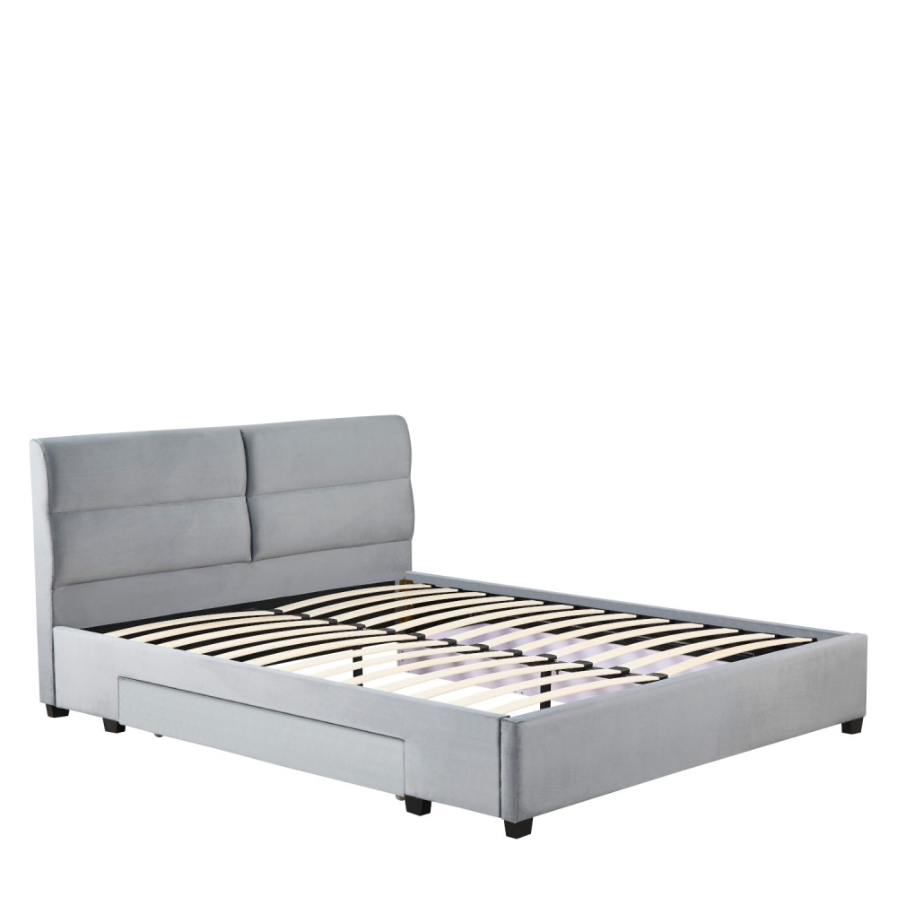 Κρεβάτι Διπλό ArteLibre PRODREAM Γκρι Ύφασμα 217.5x170x95cm (Στρώμα 160x200cm)