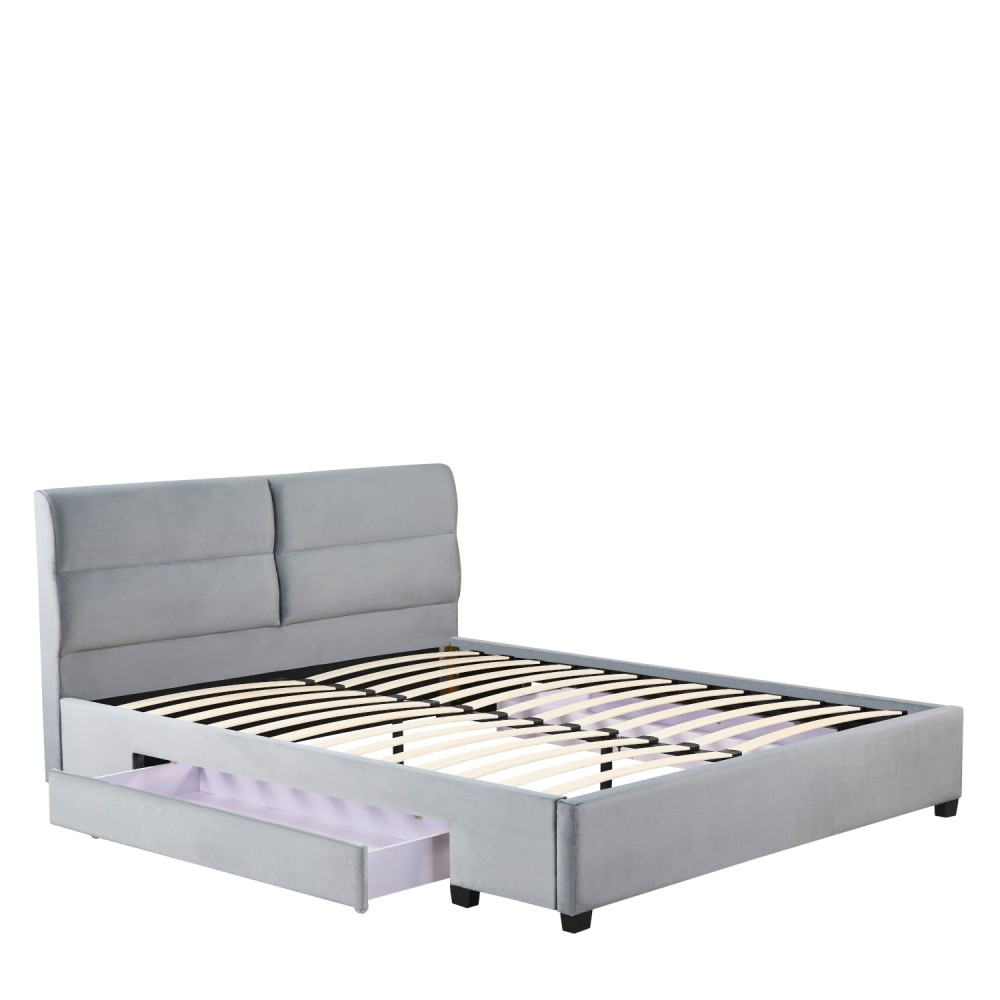 Κρεβάτι Διπλό ArteLibre PRODREAM Γκρι Ύφασμα 217.5x170x95cm (Στρώμα 160x200cm)