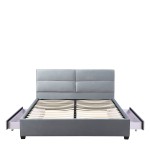 Κρεβάτι Διπλό ArteLibre PRODREAM Γκρι Ύφασμα 217.5x170x95cm (Στρώμα 160x200cm)