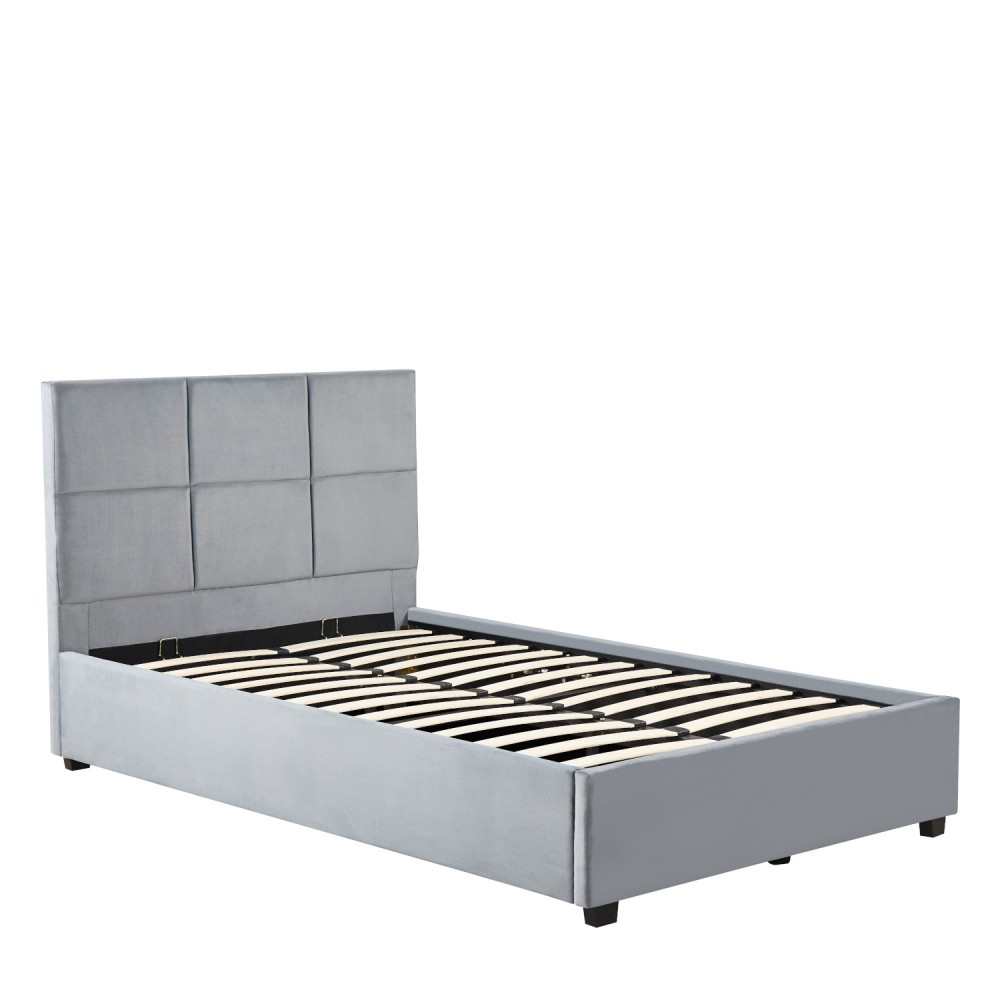 Κρεβάτι Μονό ArteLibre CLOUDREST Γκρι Ύφασμα 213x130x109.5cm (Στρώμα 120x200cm)