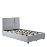 Κρεβάτι Μονό ArteLibre CLOUDREST Γκρι Ύφασμα 213x130x109.5cm (Στρώμα 120x200cm)