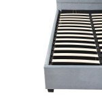 Κρεβάτι Μονό ArteLibre CLOUDREST Γκρι Ύφασμα 213x130x109.5cm (Στρώμα 120x200cm)