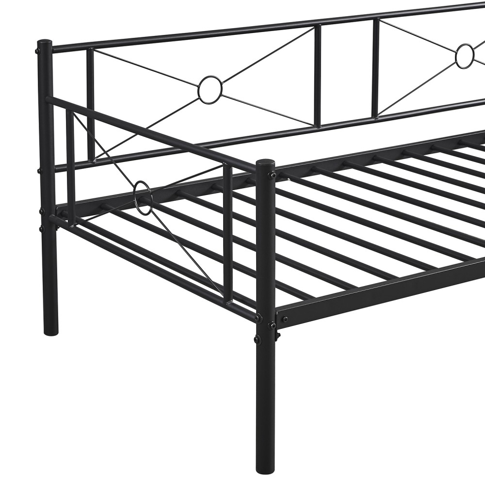 Καναπές Κρεβάτι ArteLibre CIMARRON Μαύρο Μέταλλο Για Στρώμα 90x190cm