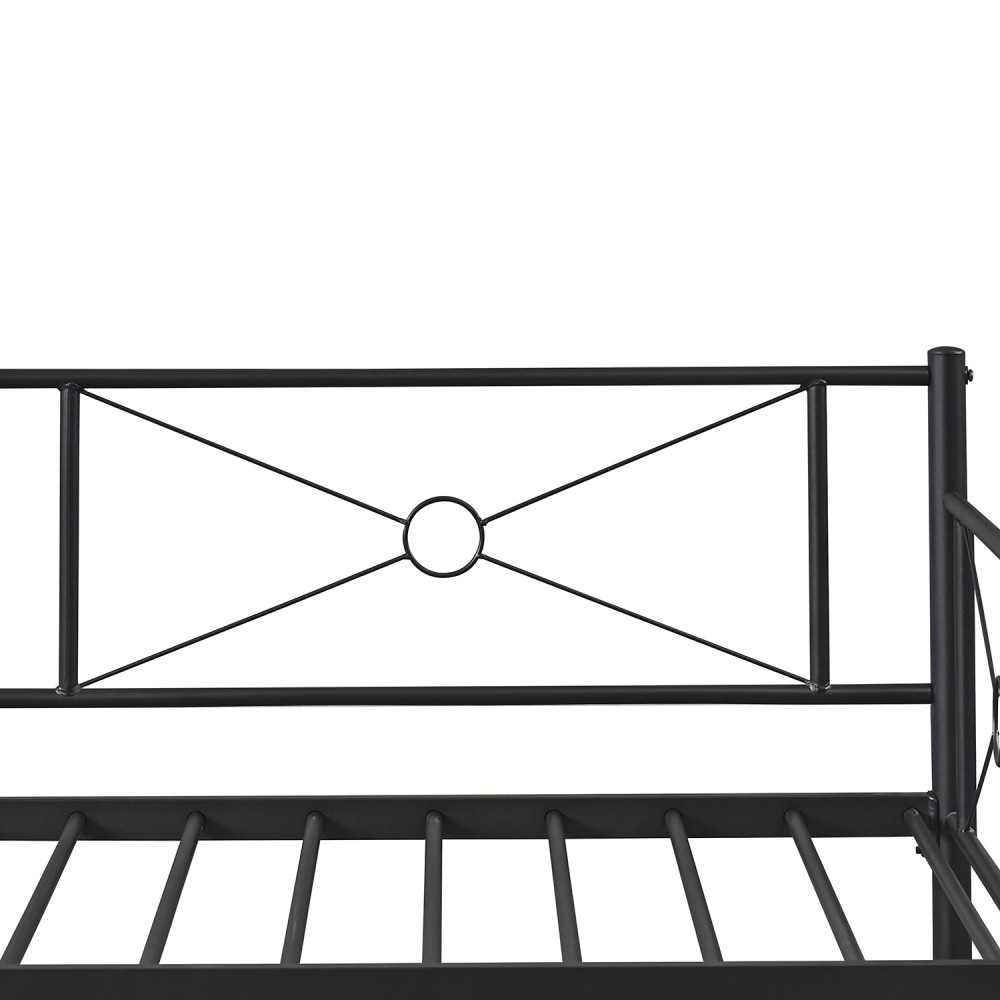 Καναπές Κρεβάτι ArteLibre CIMARRON Μαύρο Μέταλλο Για Στρώμα 90x190cm