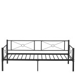 Καναπές Κρεβάτι ArteLibre CIMARRON Μαύρο Μέταλλο Για Στρώμα 90x190cm
