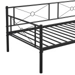 Καναπές Κρεβάτι ArteLibre CIMARRON Μαύρο Μέταλλο Για Στρώμα 90x190cm