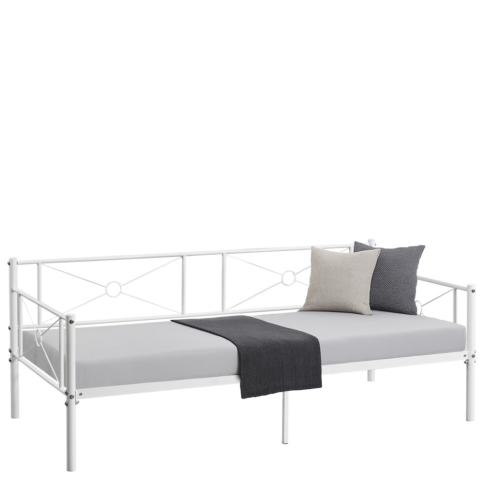 Καναπές Κρεβάτι ArteLibre CIMARRON Λευκό Μέταλλο Για Στρώμα 90x190cm
