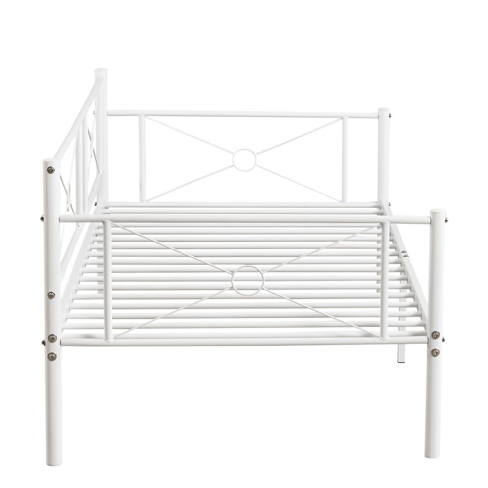 Καναπές Κρεβάτι ArteLibre CIMARRON Λευκό Μέταλλο Για Στρώμα 90x190cm